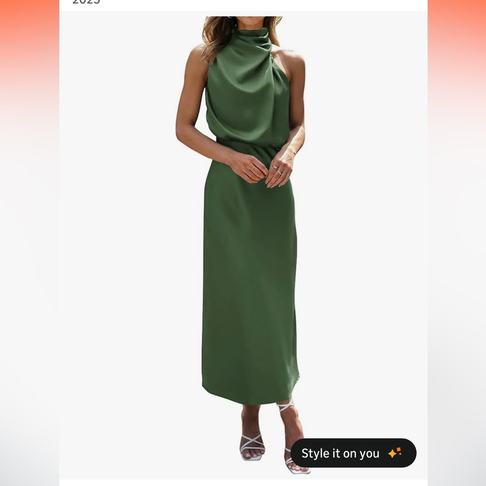 Chic Green Sleeveless Midi Dress